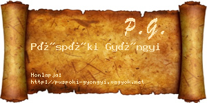 Püspöki Gyöngyi névjegykártya